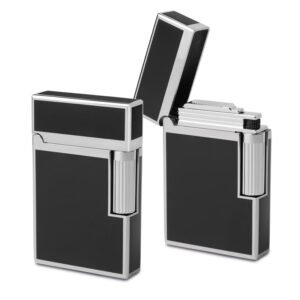 accendino nero argento regalo
