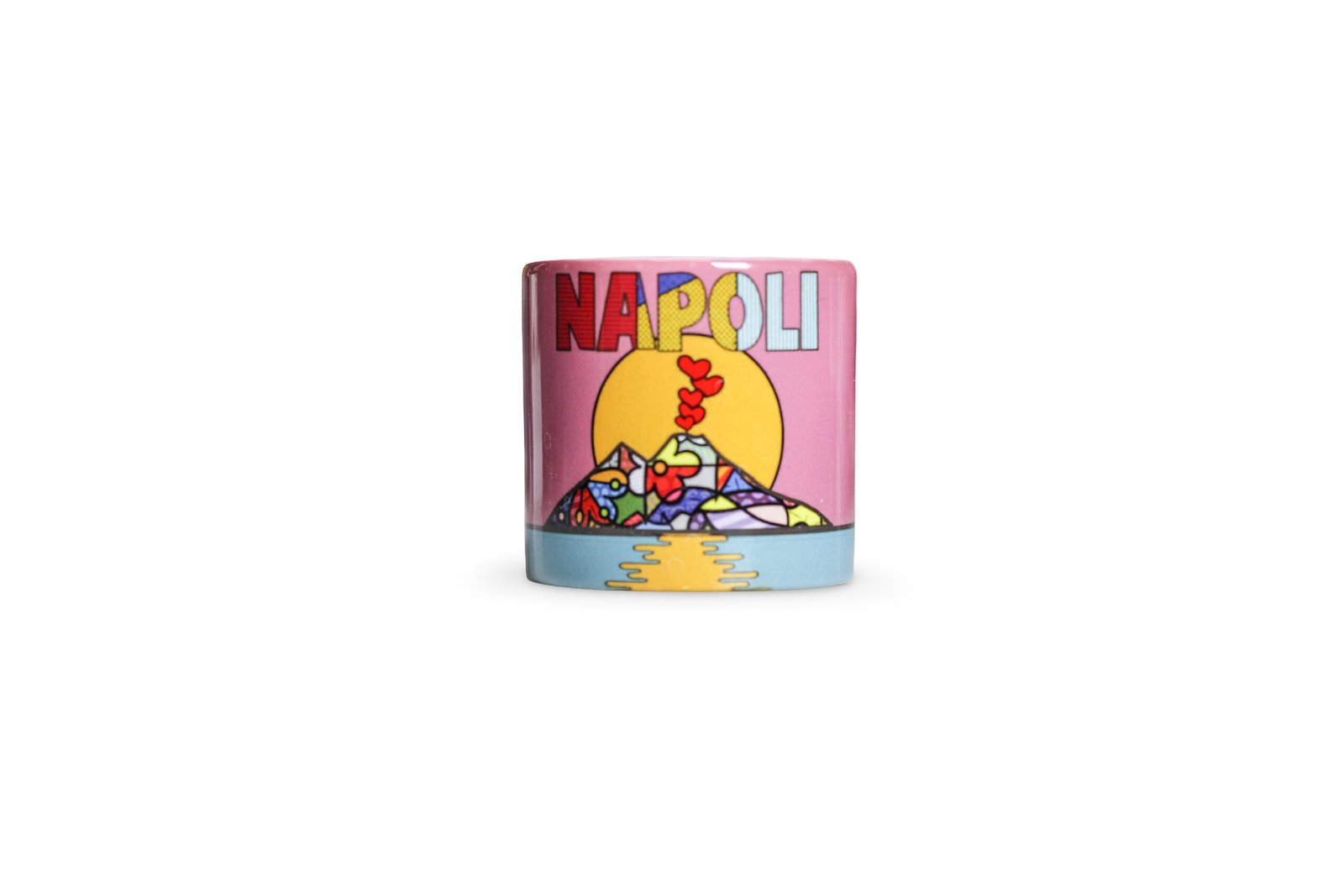 Tazzina caffè napoli colorata vesuvio