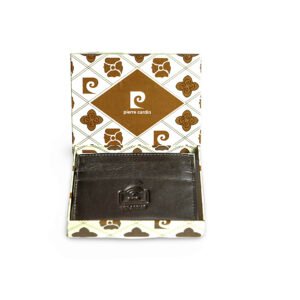 PORTACARTE IN PELLE MARRONE PIERRE CARDIN
