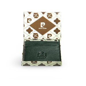 PORTACARTE IN PELLE VERDE PIERRE CARDIN