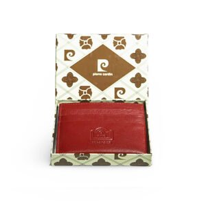 PORTACARTE IN PELLE ROSSO PIERRE CARDIN