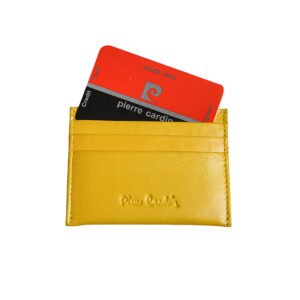 PORTACARTE IN PELLE GIALLO PIERRE CARDIN